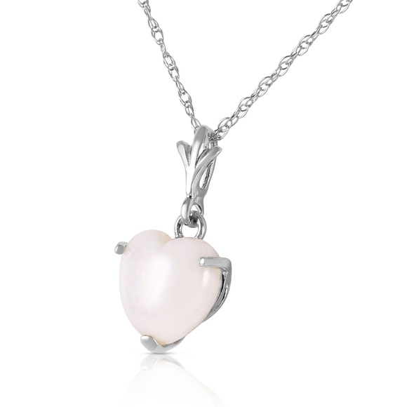 Galaxy Gold Products Jewelry - SOLID GOLD NECKLACE WITH NATURAL HEART OPAL